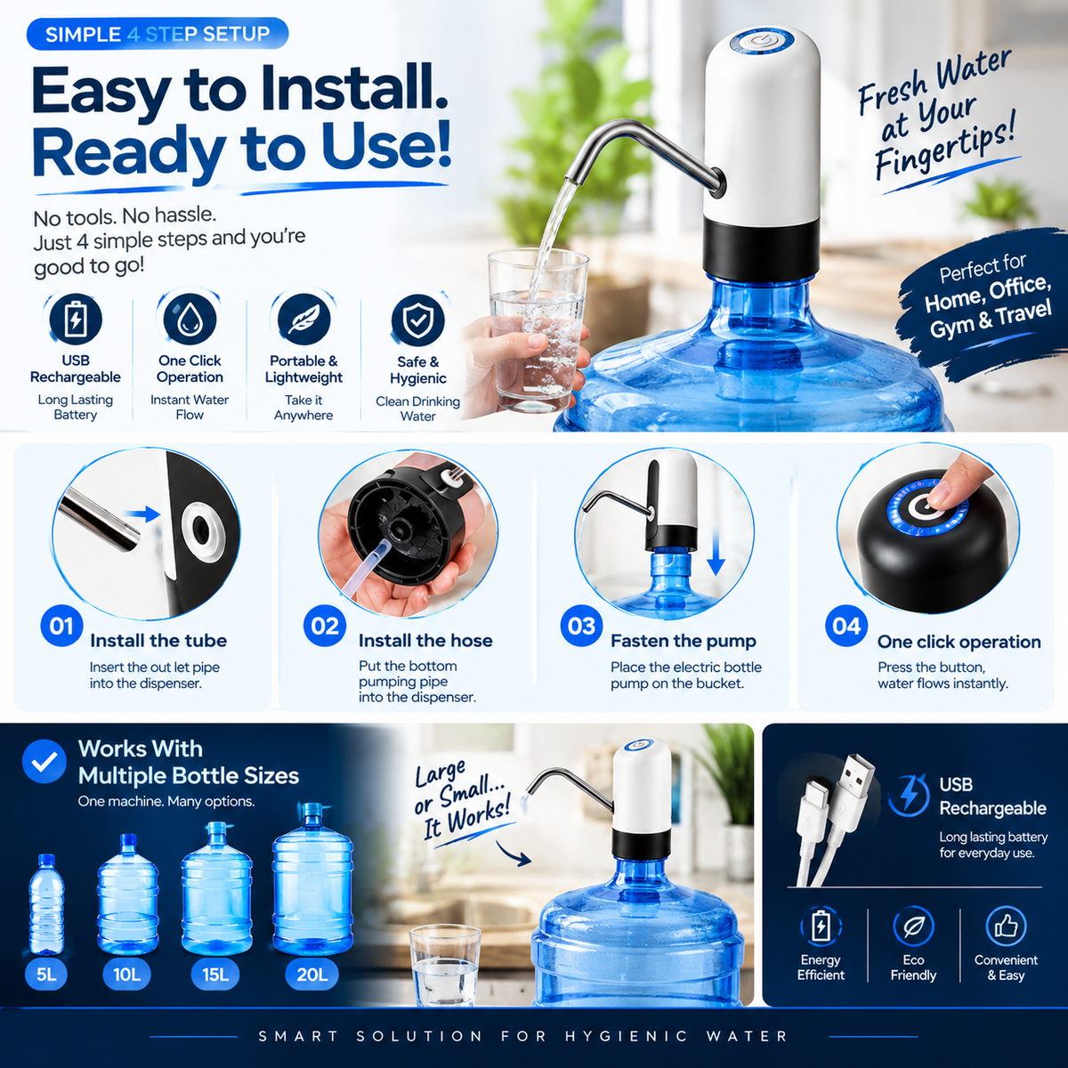 💧 DESIFY™ FlowPump One-Touch Water & Oil Dispenser