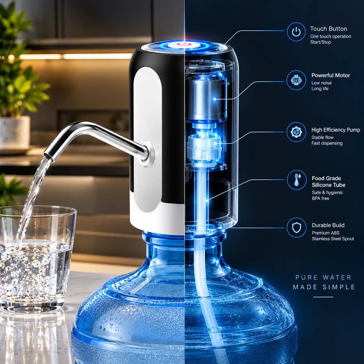 💧 DESIFY™ FlowPump One-Touch Water & Oil Dispenser