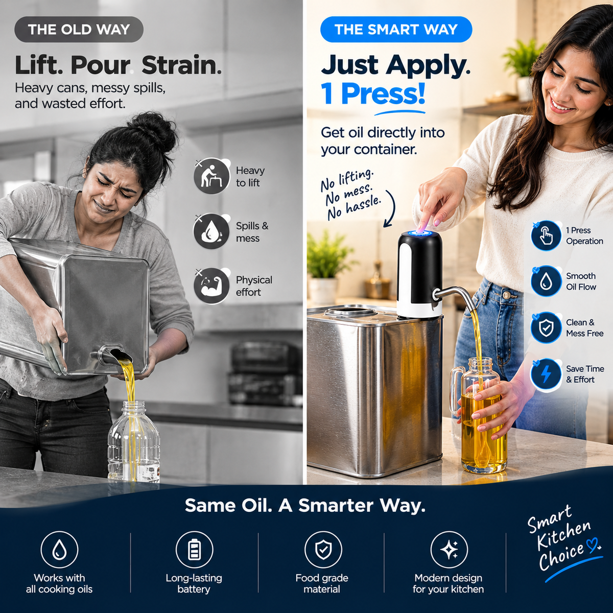 💧 DESIFY™ FlowPump One-Touch Water & Oil Dispenser